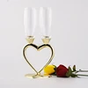 Top quality and fashion gold rose heart - shaped wedding favors gifts with champagne glass