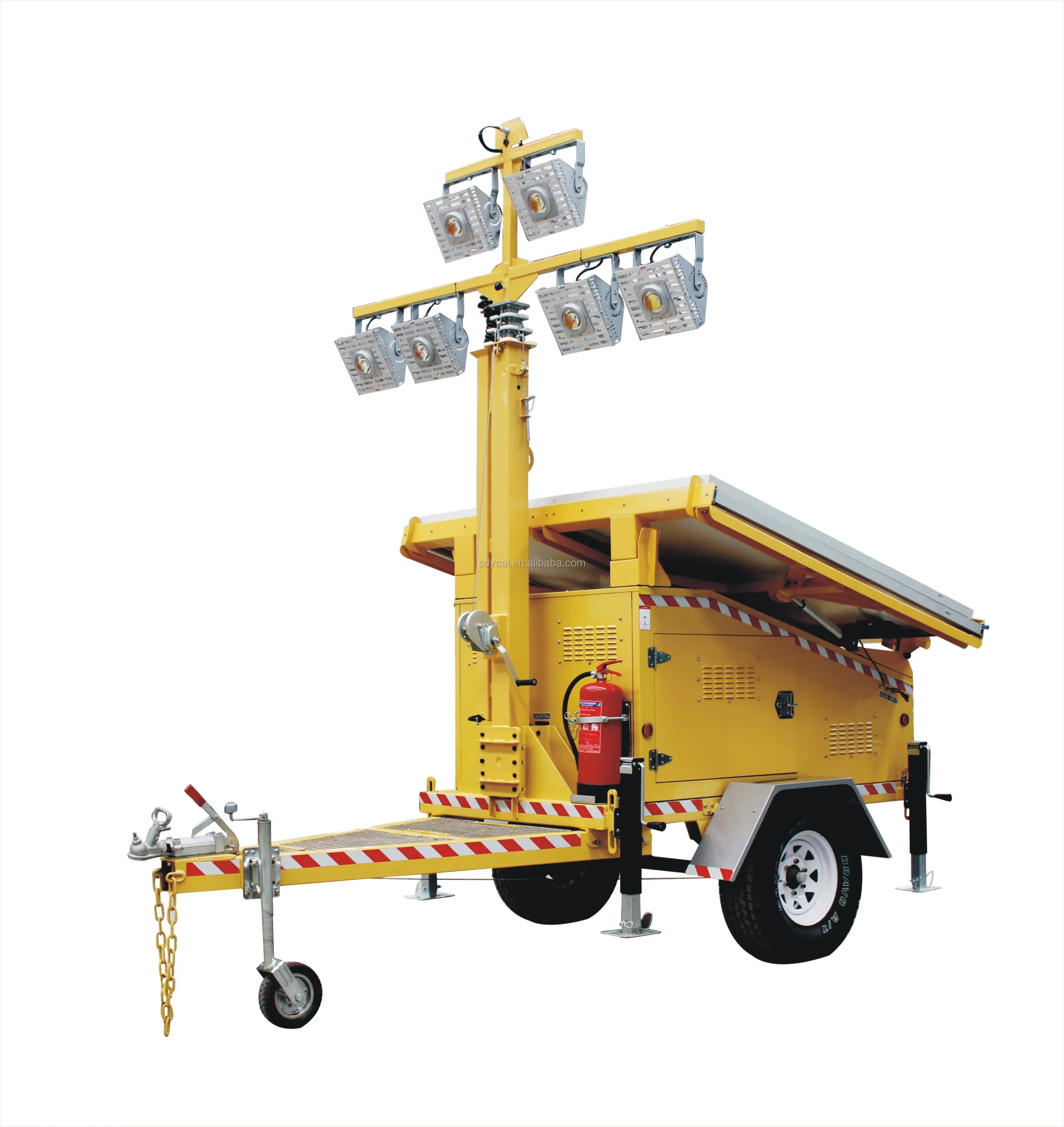 Construction Trailer Solar Mobile Light Tower 4*150w - Buy Light Tower ...