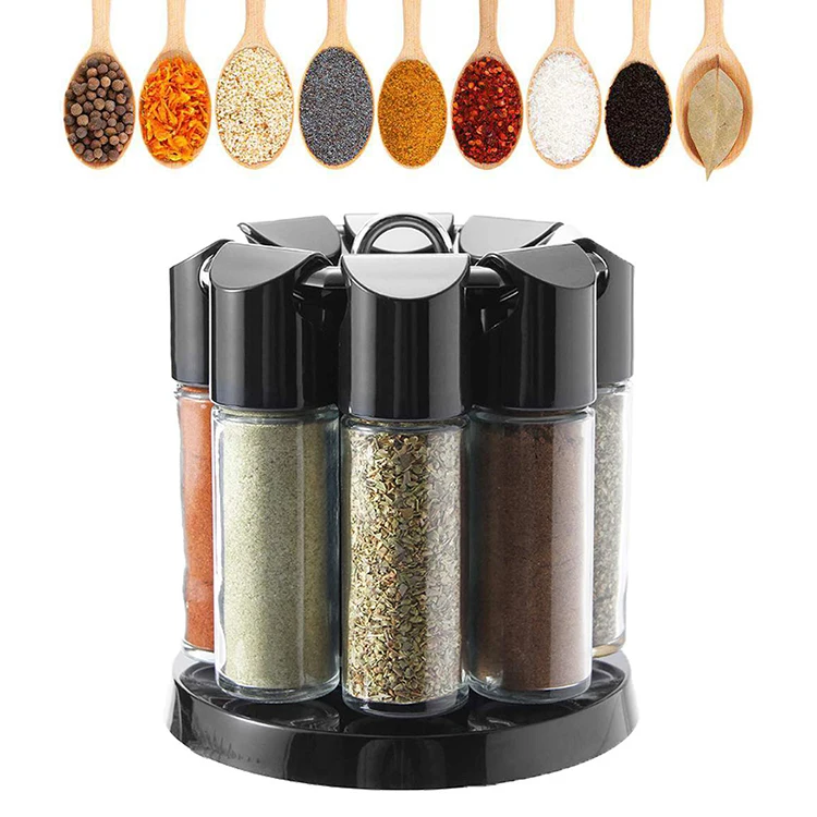 8pcs Kitchen Spice Tools Storage Organizer Home Spice Rotating Spices ...