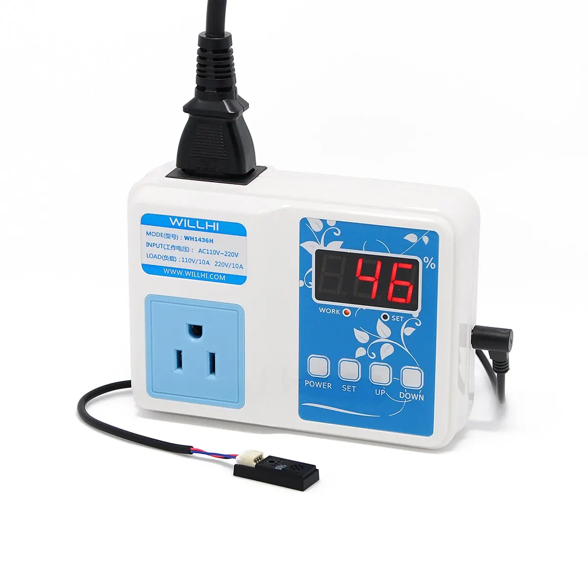 WH1436H Smart Digital Air Humidity Controller Humidistat Control Hygrometer 220V