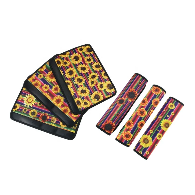 Serape sunflower car seat belt cover neoprene.jpg