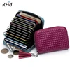 Mini smart rfid wallet cardholder small zipper cards holder with license driver coin pocket