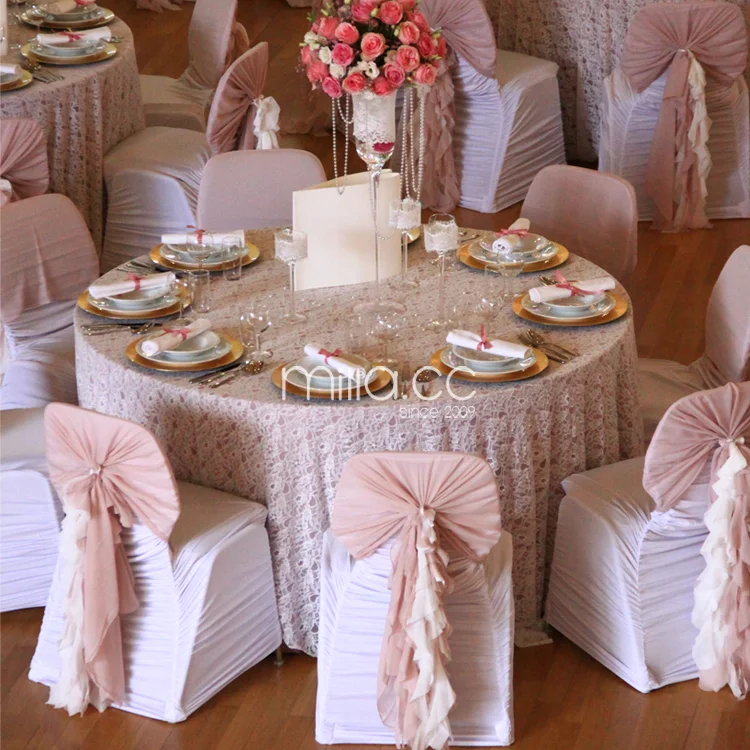 2017 New Design Coral Wedding Banquet Chair Cover Sashes ...