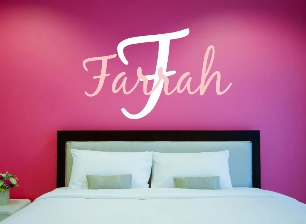 Baby Girl Initial Personalized Custom Name Vinyl Wall Decal 20" W by 13" H, Girl Name Wall Decals, Wall Decal, Name Wall Decal, Nursery Name Decal, Girls Names, PLUS FREE WHITE HELLO DOOR DECAL