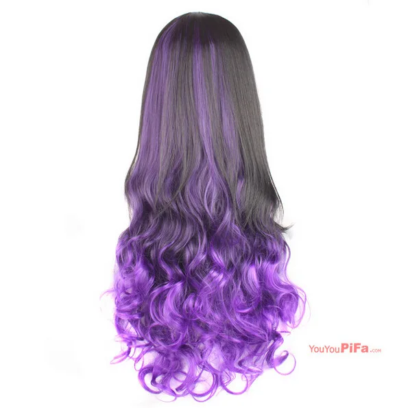 Buy New Half Wigs Long Body Wavy Ombre Hair Wig Black To Blue Brown Red Synthetic Wigs In Cheap Price On Alibaba Com