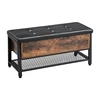 VASAGLE customized european style cheap black brown bedroom antique foam wooden shoe rack storage bench stool ottoman