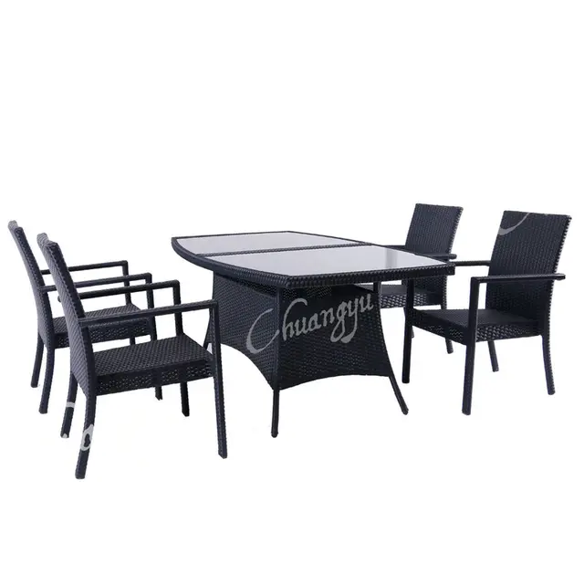 Quality Patio Furniture Source From High Quality Pe Wicker Patio Furniture Gl Top Outdoor Dining Set
