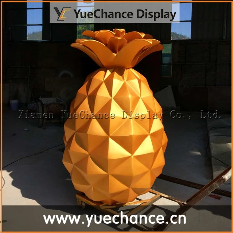 Outdoor Giant Fiberglass Matt Gold Pineapple Statue, View Matt Gold