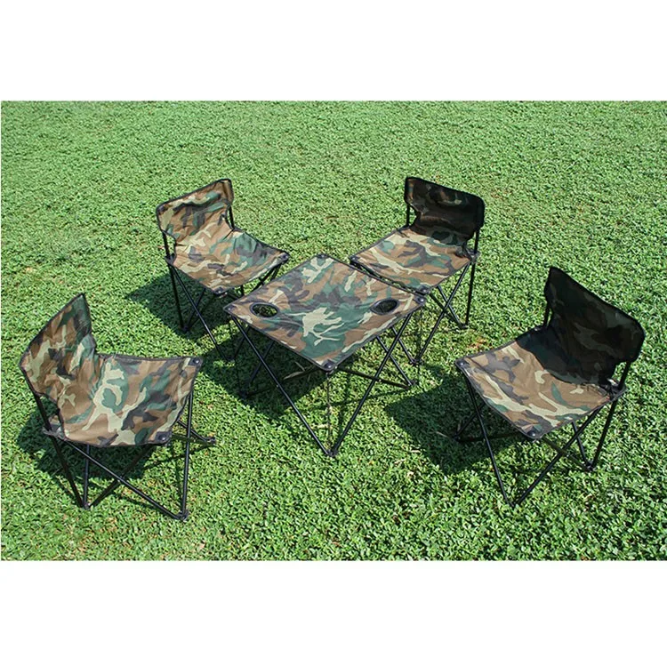 double camping chair with table