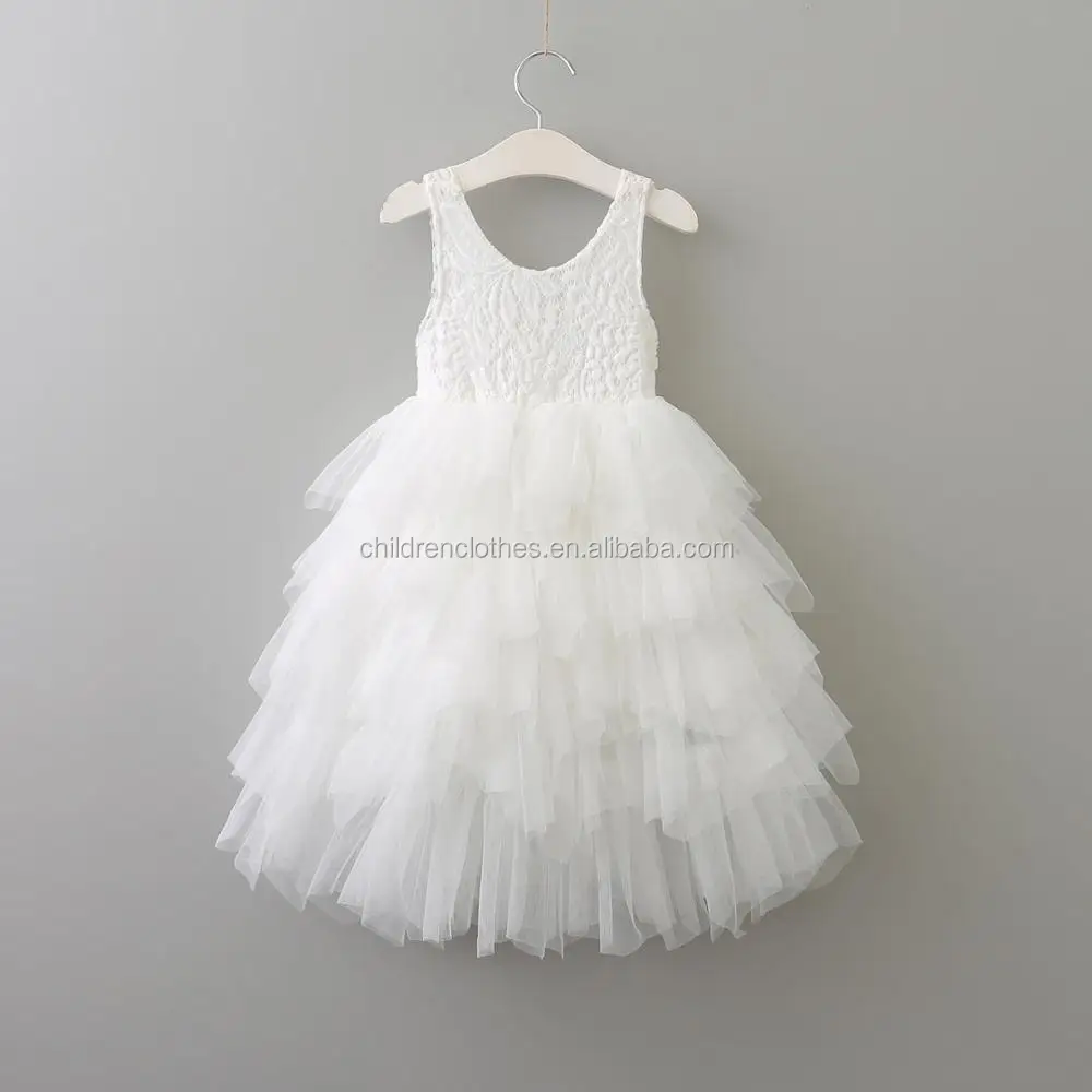 Fancy Dresses For Baby Girl Plain White Tutu Dress Girls Ruffle Party
