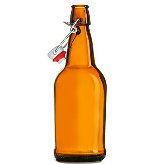high quality 500ml amber glass beer bottle with flip top