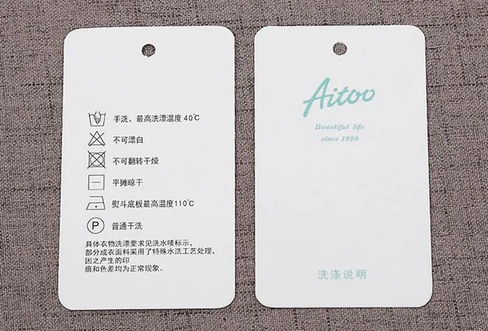 China Factory Custom Printing Paper Clothes Price Tags