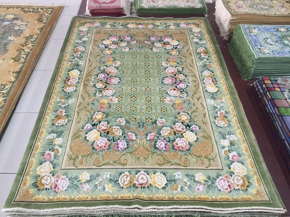 Abusson Floral Design Chinese Silk Hand Knotted Rugs Buy Hand Knotted
