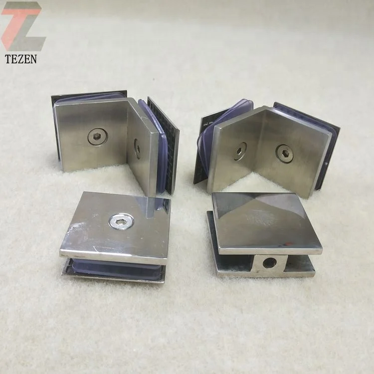 Stainless steel wall mounted glass door corner connector clamp