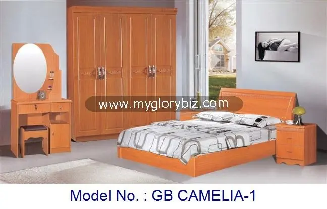 Bedroom Furniture Set With Wardrobe Night Stand Dresser Bed In