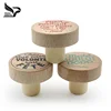 Printing logo wooden cap High polymer cork stopper