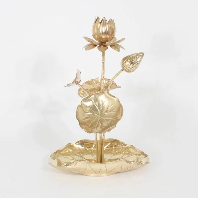 Outdoor Bronze Lotus Flower Sculpture Garden Water Fountain For Temple ...