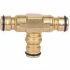 big volume brass T shape 3 way hose coupling