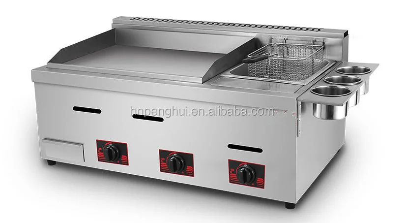 Industrial Gas Fryer Electric Griddle Pan Teppanyaki Griddle Gas Grill ...