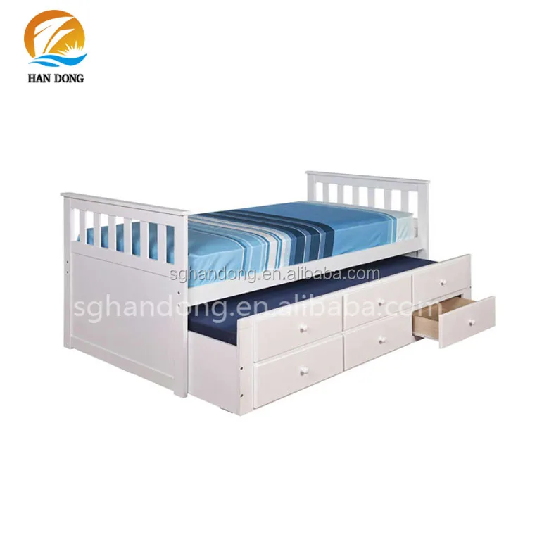 Cheap White Wood Single Bed With Trundle Drawer Buy Single Bed