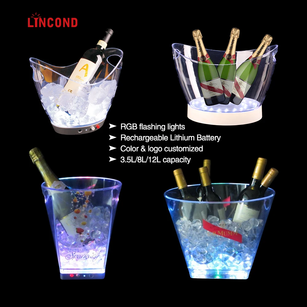 Stylish Transparent Silk-screen Plastic Bucket Led Lighting Rgb ...