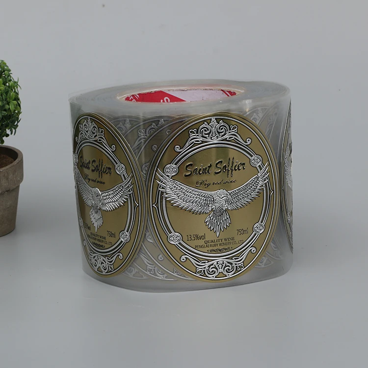 Embossing Label Maker Custom Logo Embossed Metal Labels 3m Sticker Roll