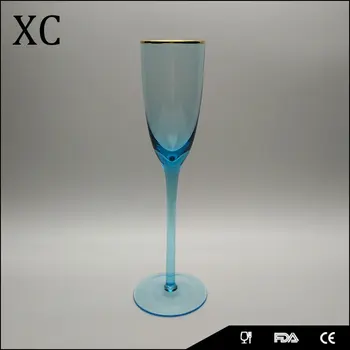 blue champagne flutes