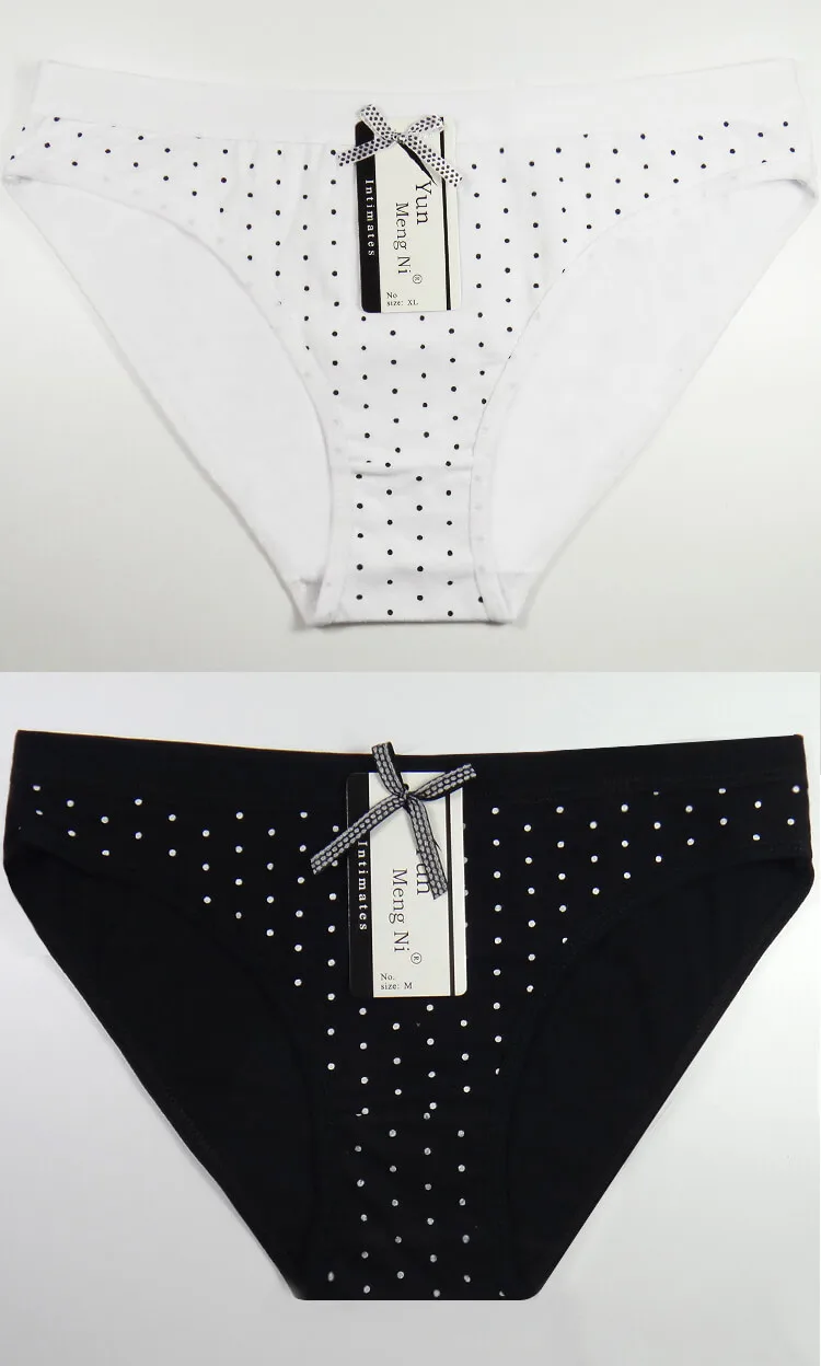 Yun Meng Ni Underwear Sexy Girls Cotton Briefs Dot Print