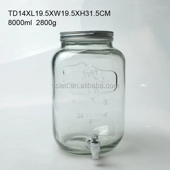 giant glass jar mason Capacity Water Beverage Glass Dispenser/glass Giant 11l