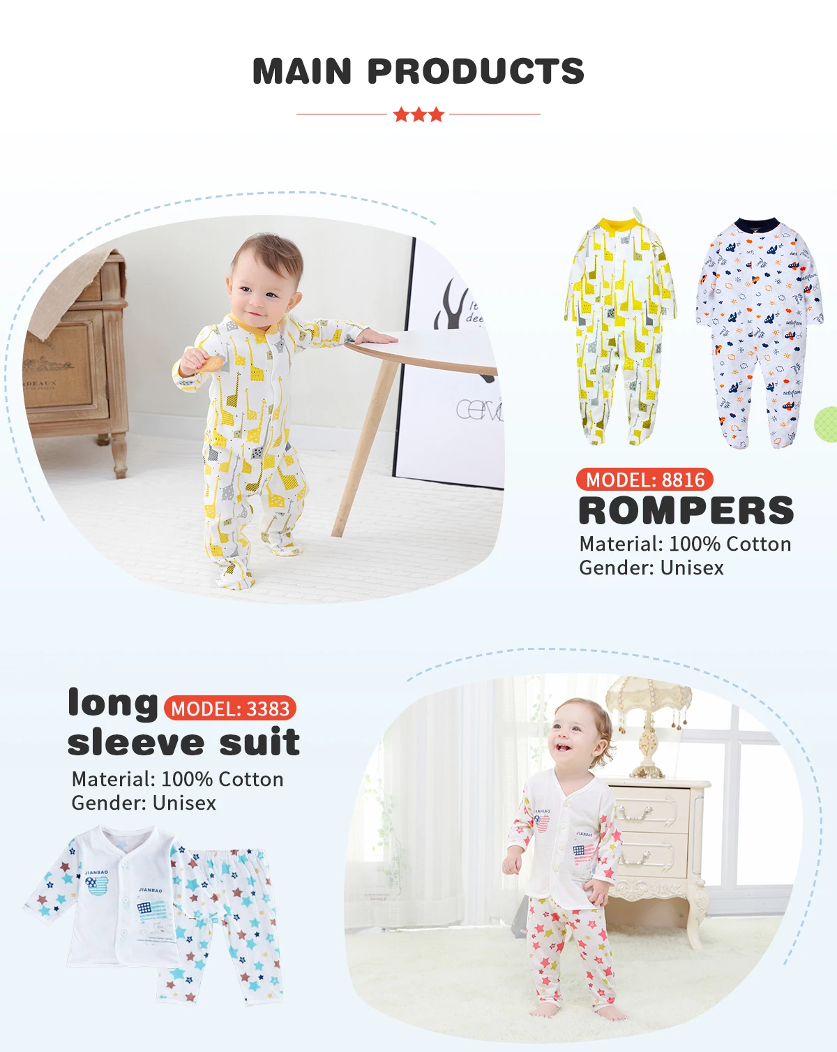 Baby Girl Boy Clothes Animals Cartoon Bodysuit Romper Jumpsuit Outfits Baby One Piece Long Sleeve