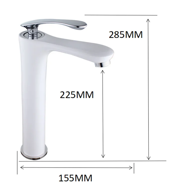 Joinsun modern style bathroom wash basin mixer brass single chrome handle white faucet