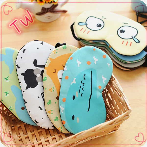 Custom Luxury Cartoon Cute Sleep Mask Wholesale Polyester Cotton Eye