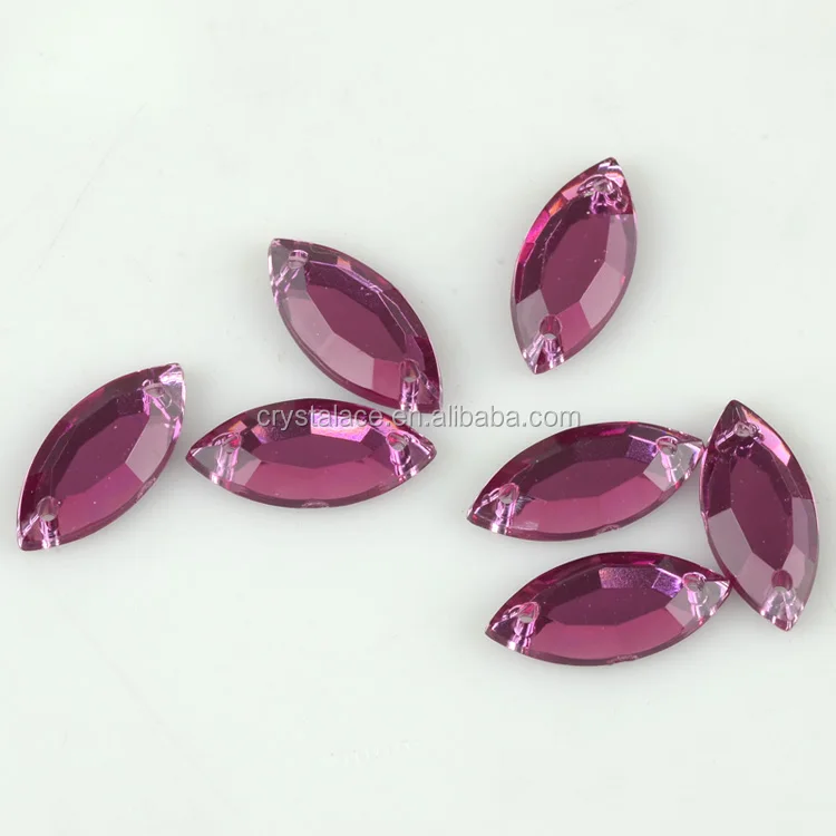 High quality Taiwan Acrylic navette flat back sew on rhinestone for garment accessories