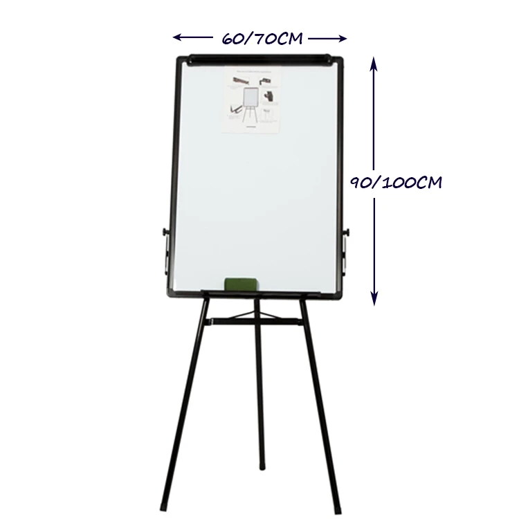 Customized office and school white board tripod height adjustable flip chart board