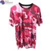 Hot Selling Summer digital print Viscose contrast collar unisex camo t shirt for society