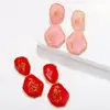 19685 Dvacaman Wholesale Custom Statement Trendy Bauble Bar Acetate Dangle Earrings for Party