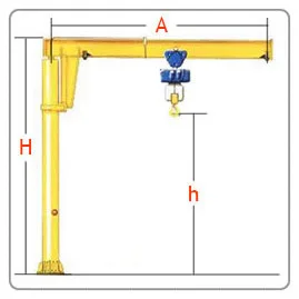 Single boom swivel lifting jib crane