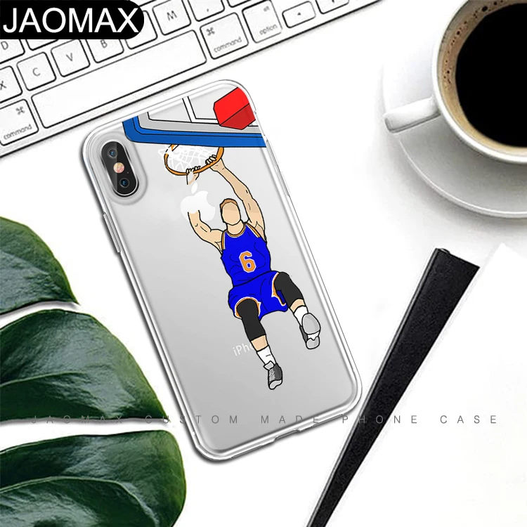 Nba Super Star Slam Dunk Jordan Basketball Design Soft Tpu Clear Phone Art Case For Iphone X 6s 6 7 8 Plus Phone Cover Diy Cases Buy Basketball Super Star Print