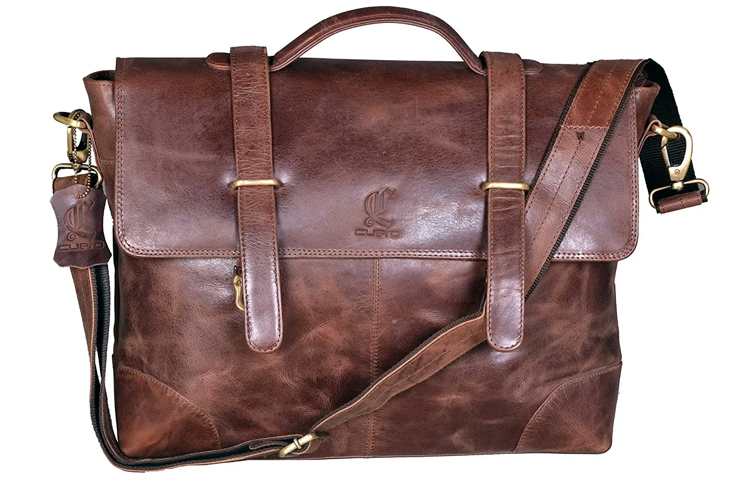 cuero leather messenger bag