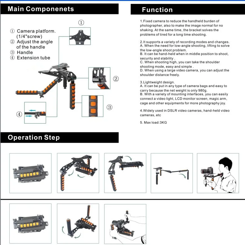 Dslr Kits 5dii Camera Rigs Follow Focus Matte Box Shoulder Pad Video 7d