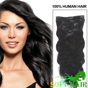 body wave clip in hair extensions