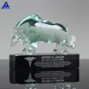 Luxurious Art Glass Crystal Bull Model Awards For Best Boss Trophy