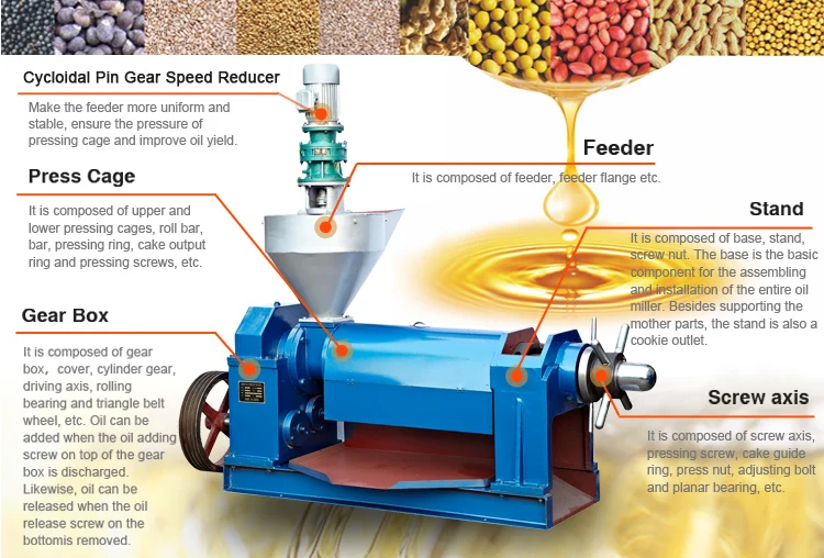 Automatic Oil Mill Machinery Baobab Seeds Oil Processing Machine Black