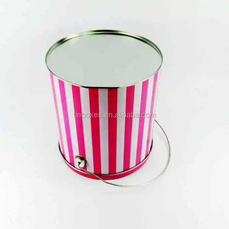 1 Gallon Popcorn Tin Bucket With Handle Customized Printed Buy