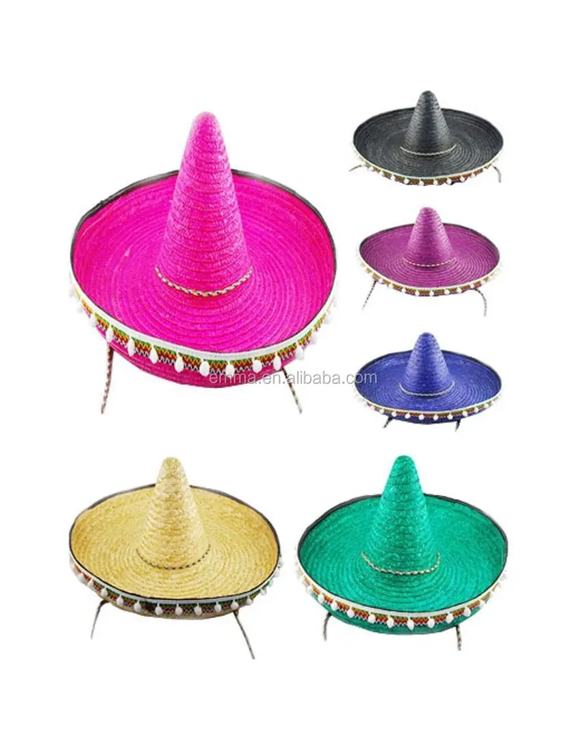 High Quality Straw Hat Mexican Sombrero Hat With Cheap Price For Adults