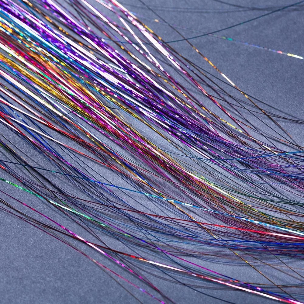 48inch 120cm Bling Rainbow Silk Hair Tinsel Extension Glitz Colorful