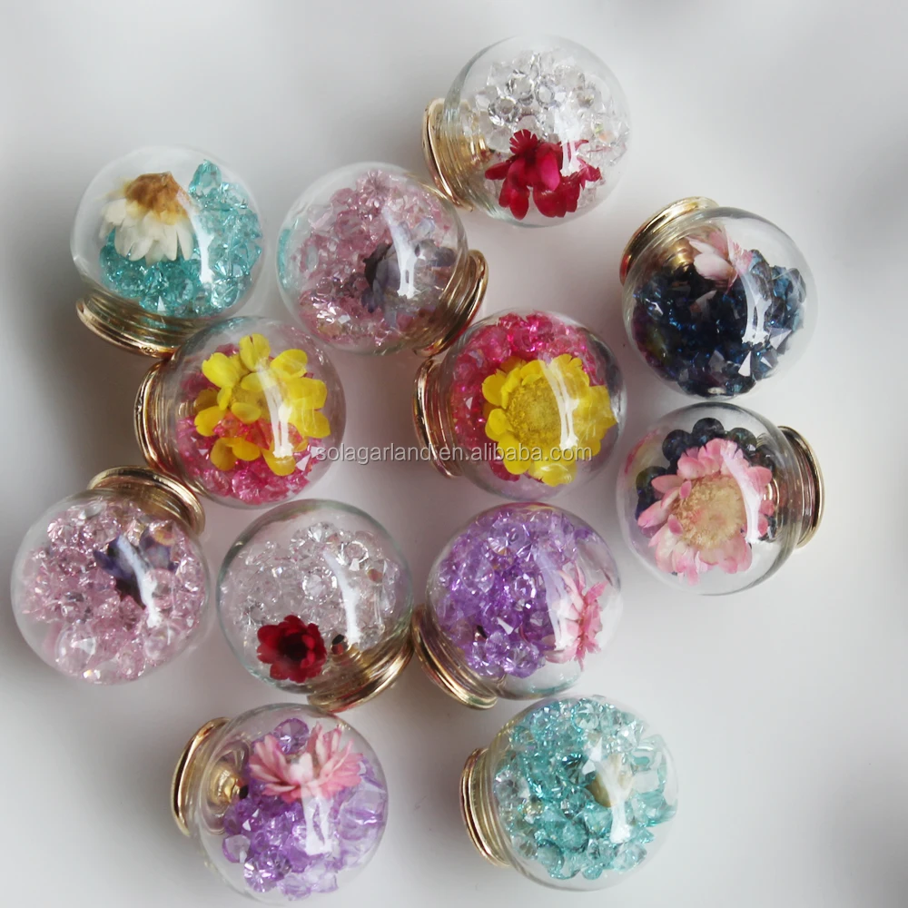 Double Sided Glass Crystal Ball Stud 