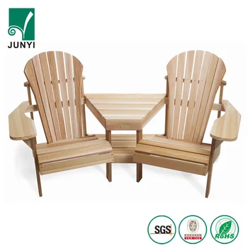 White Solid Wood Garden Chairs Double Seats Rocking Chair Relax