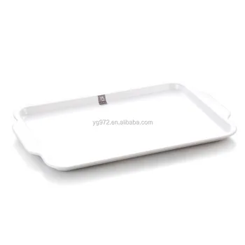 white serving tray with handles