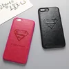 3D textured soft leather PU Superman Marvel super couple phone case for iphone 6 6s plus 7 plus 8 plus covers for iphone X coque